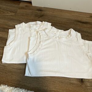 Two White DSG Athletic Tanks